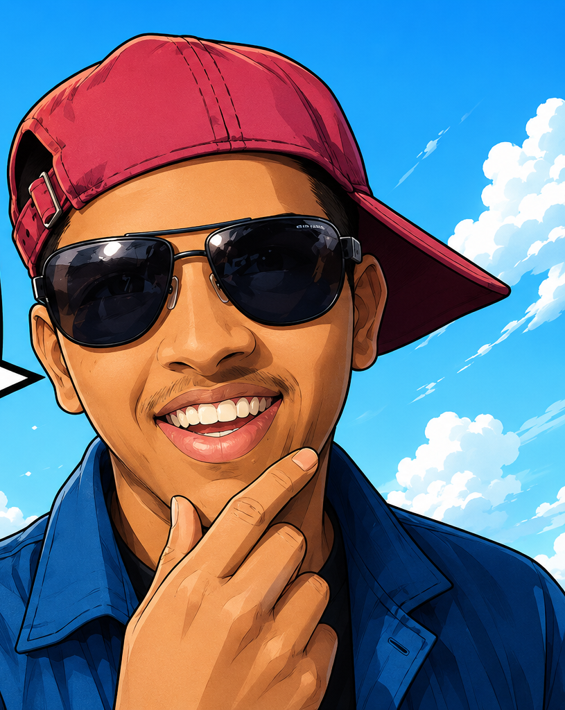 Anime manga style Abhishek game host