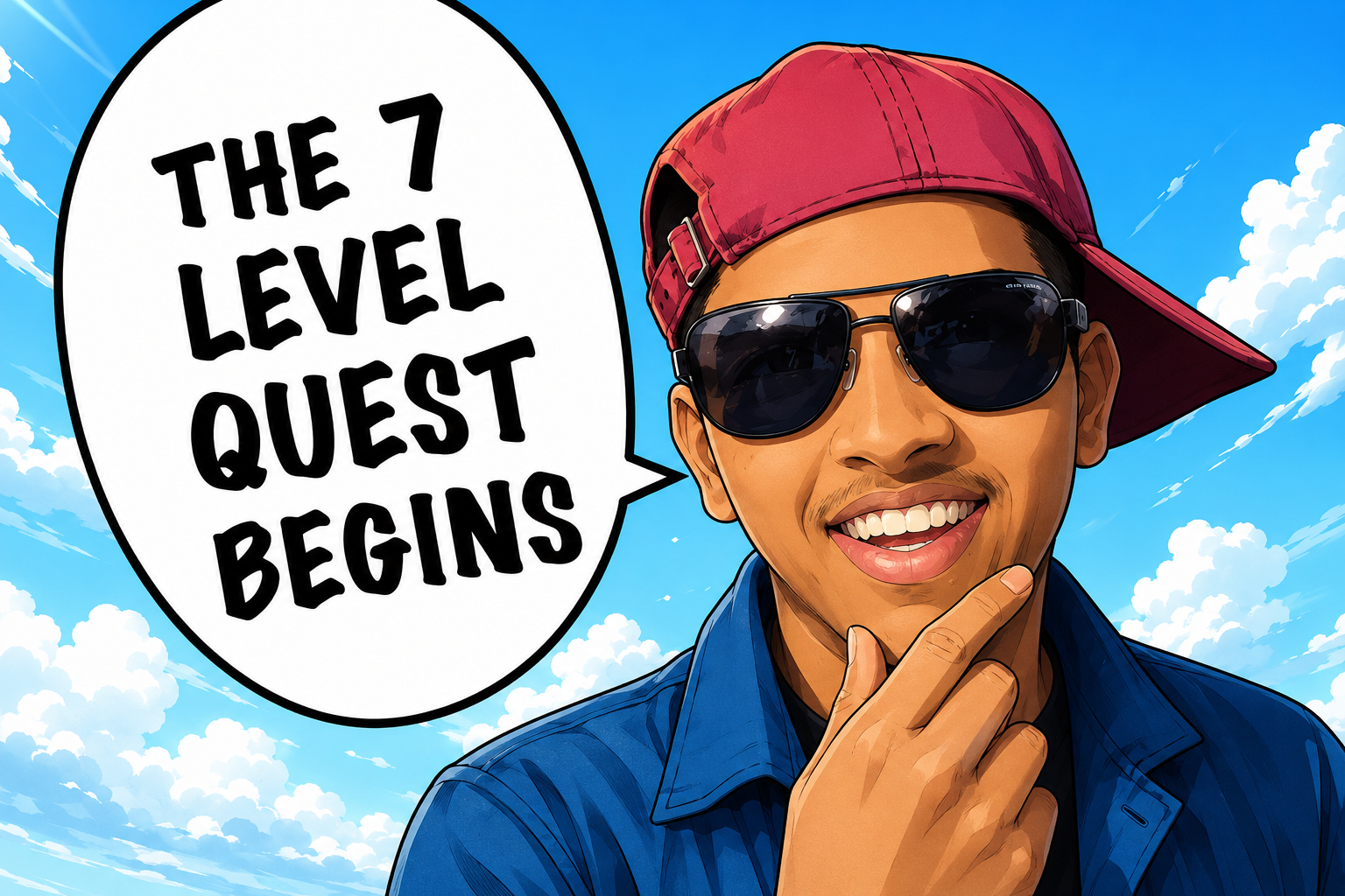 Anime manga style Abhishek birthday quest host